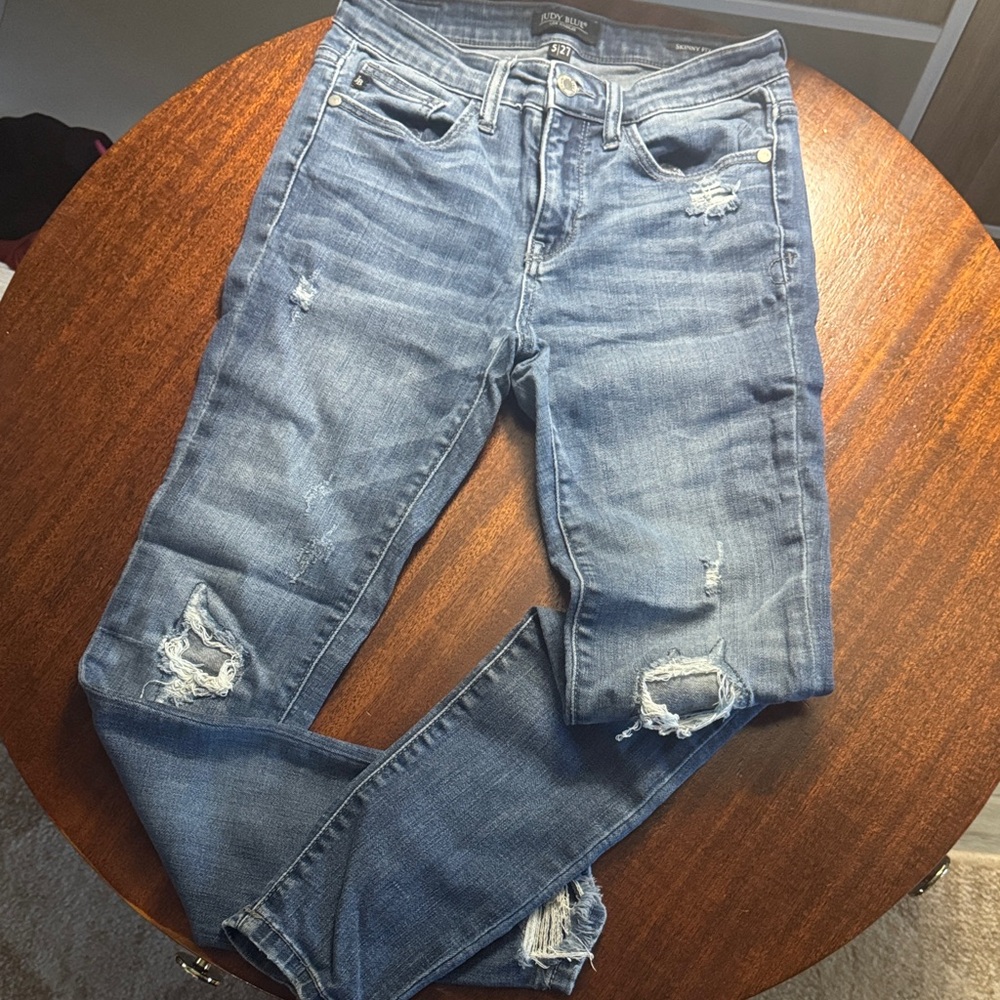 Judy Blue Ripped Denim Skinny Jeans